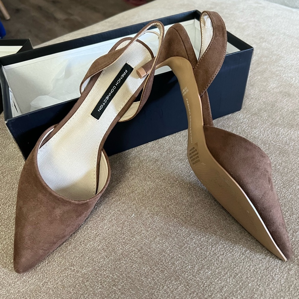 French Connection Brown Suede Women's Heels